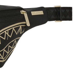 SPRAYGROUND Marsupio In Pelle Gold Shark Nero/Oro