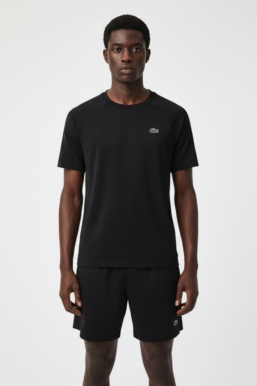 LACOSTE Completino Ultra Dry Maglietta e Pantaloncino Nero/Nero