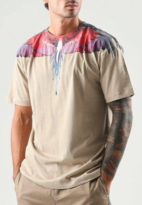 COUNTY OF MILAN T-Shirt Beige Marcelo Burlon Ali Rosse