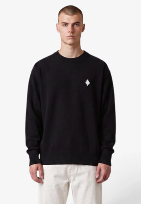 COUNTY OF MILAN Maglione Marcelo Burlon Nero Logo Frontale E Logo Retro