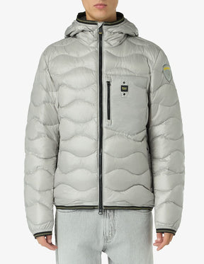 BLAUER Giubbotto Uomo Piumino Invernale Ondulato Grigio