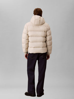 CALVIN KLEIN Giubbotto Invernale Bomber Con Logo Grande Sul Petto Beige 26/27
