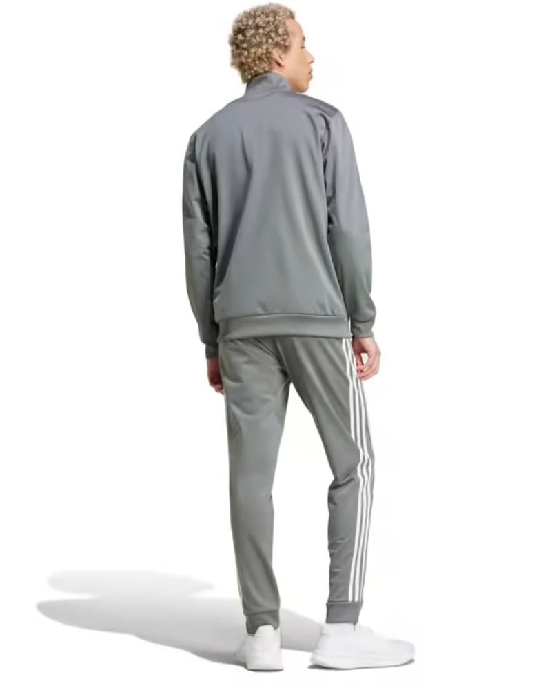 ADIDAS Tuta Leggera Acetata Con Zip Senza Cappuccio Con Strisce Laterali Grigia/Bianca