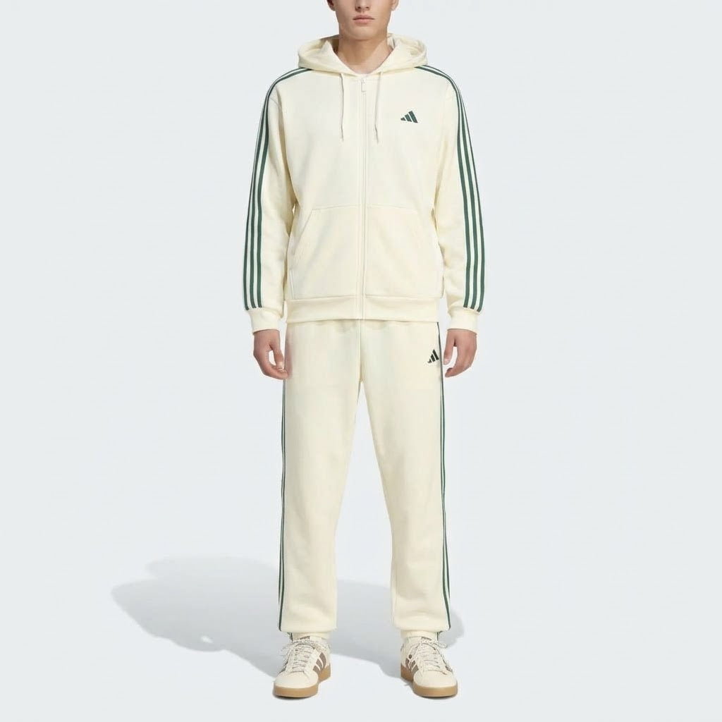 ADIDAS Tuta Completa Con Zip e Cappuccio Panna/Verde