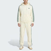 ADIDAS Tuta Completa Con Zip e Cappuccio Panna/Verde