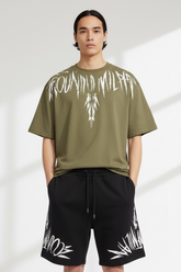 COUNTY OF MILAN Completino Marcelo Burlon T-Shirt Verde Pantaloncino Nero