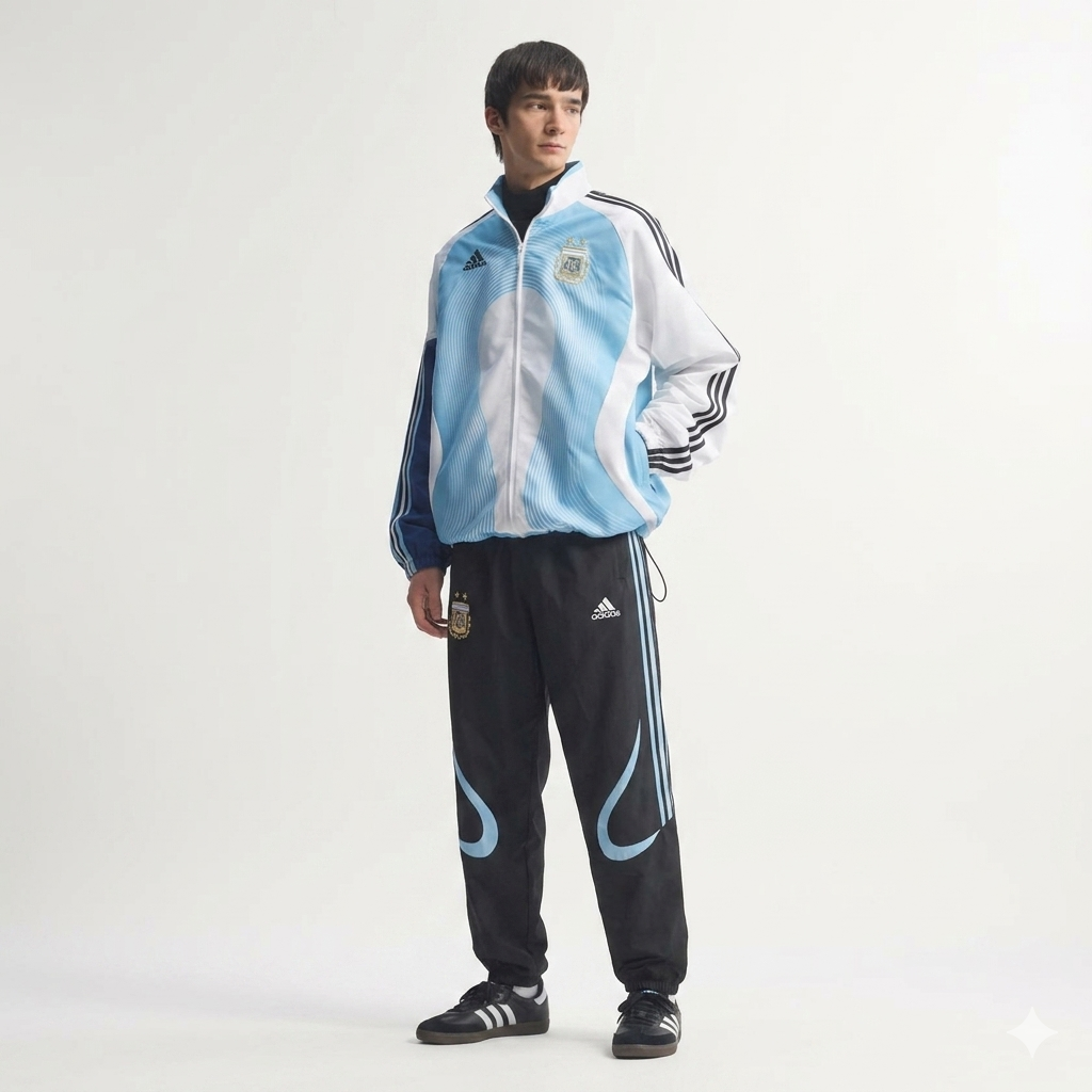 ADIDAS ORIGINALS Tuta Argentina Acetata Celeste/Bianco/Nero