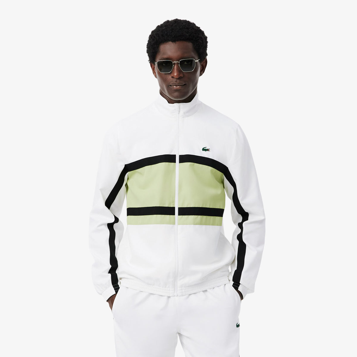 LACOSTE Tuta In Microfibra Logo Retro bianca