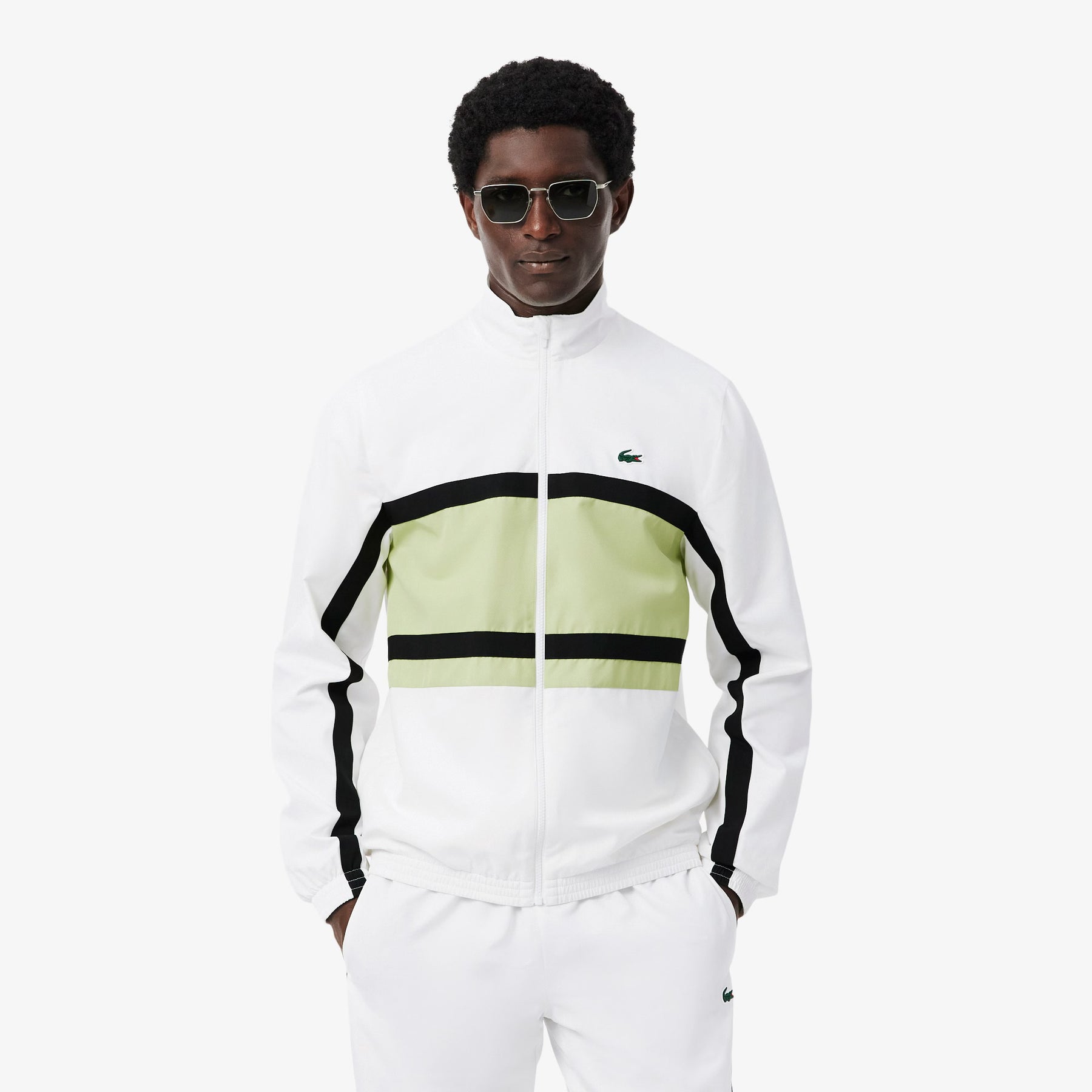 LACOSTE Tuta In Microfibra Logo Retro bianca