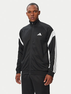ADIDAS Tuta Acetata Teamsport Con Bande Sulle Maniche Nera/Bianca