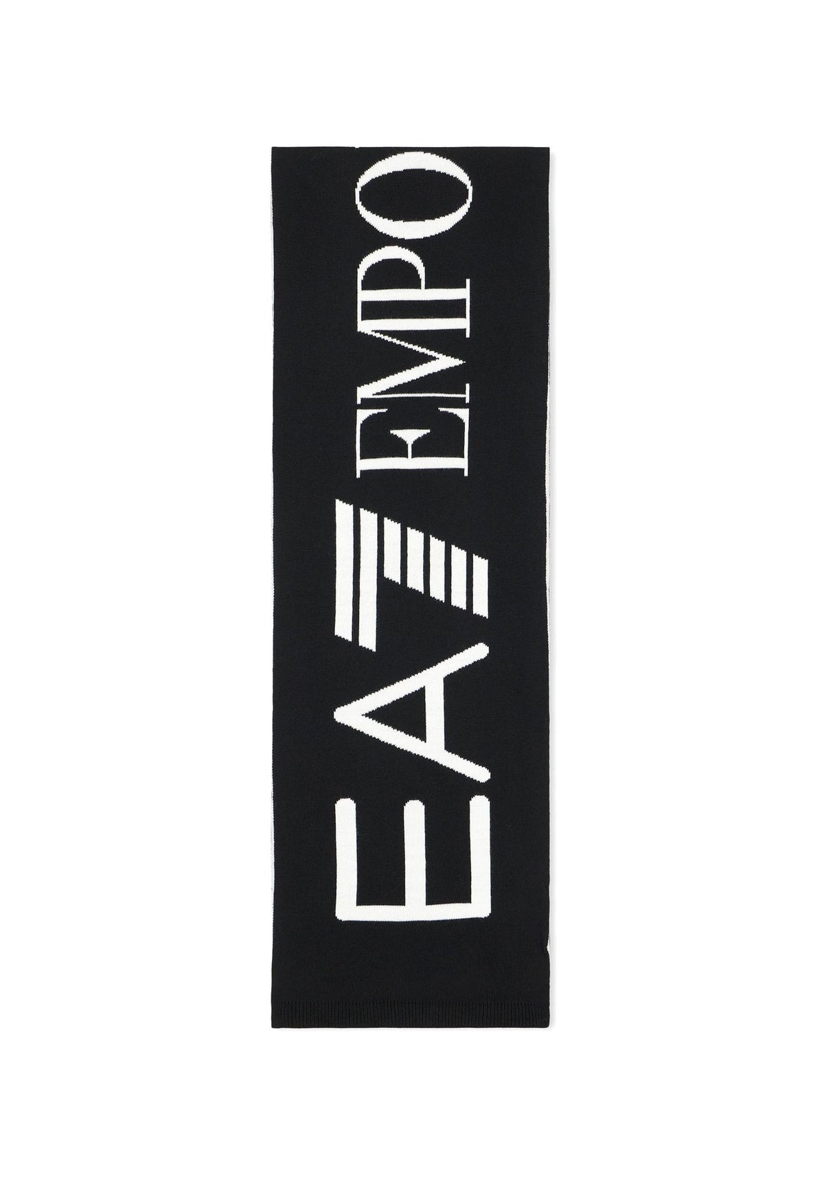 EMPORIO ARMANI Sciarpa Con Logo Nero/Bianco