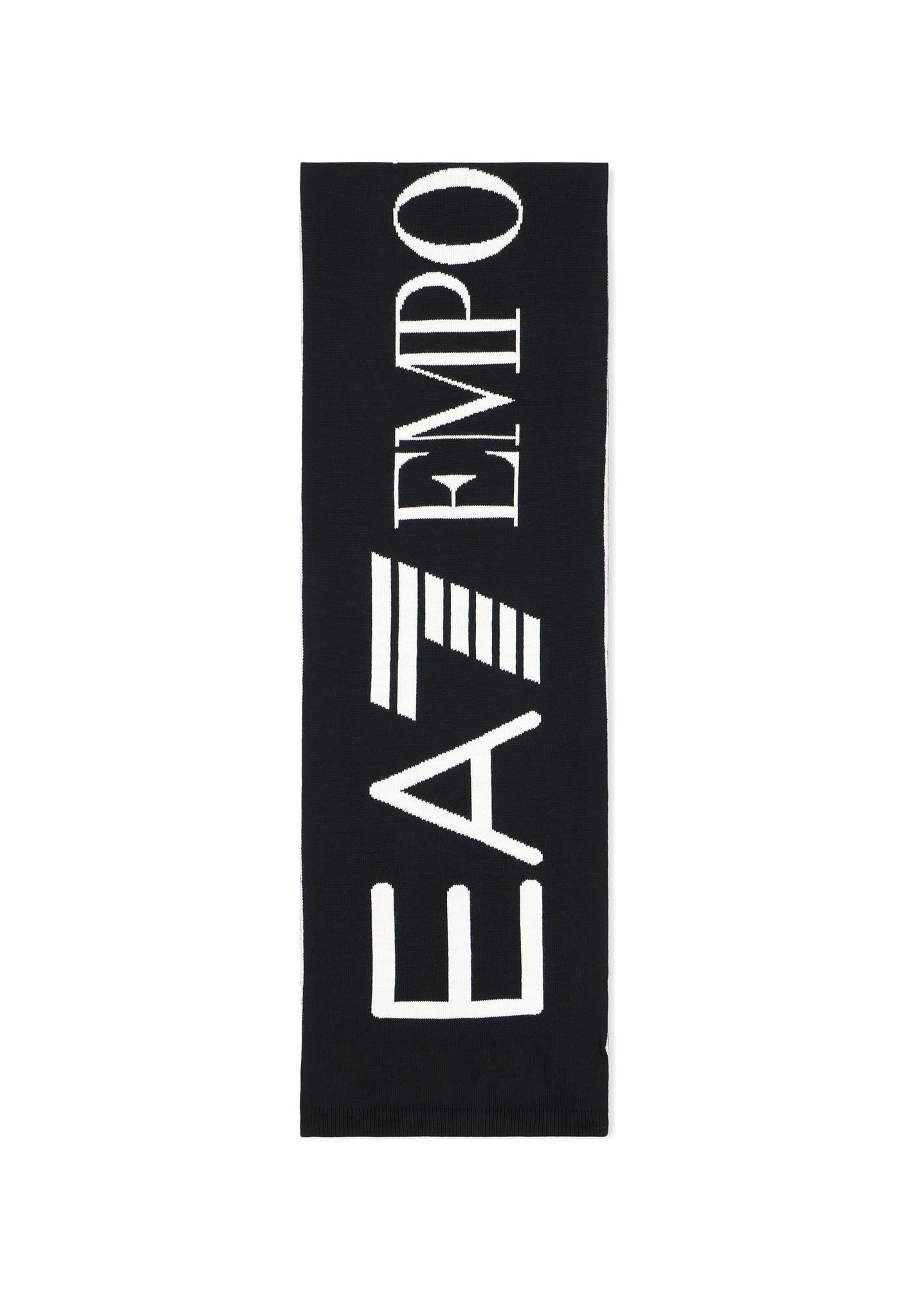 EMPORIO ARMANI Sciarpa Con Logo Nero/Bianco