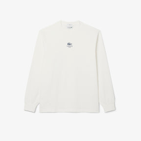LACOSTE T-Shirt manica lunga Scritta Lacoste Paris Bianca