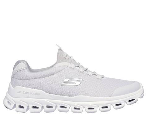 233012 WHT Skechers Glide Step Sneaker Uomo Bianco