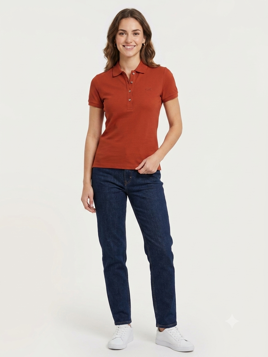 LACOSTE Polo Basic Donna Ruggine