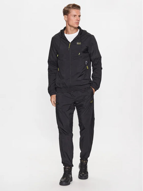 EMPORIO ARMANI Tuta Completa Con Zip e Cappuccio Nero