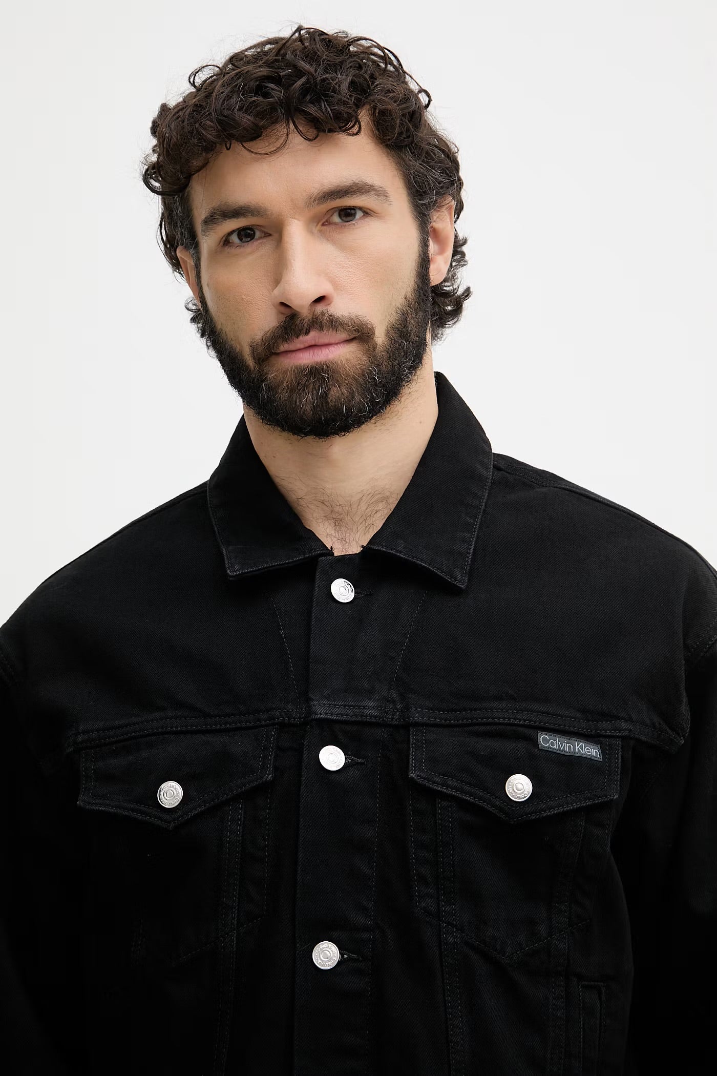 CALVIN KLEIN Giacca Di Jeans Denim Nero