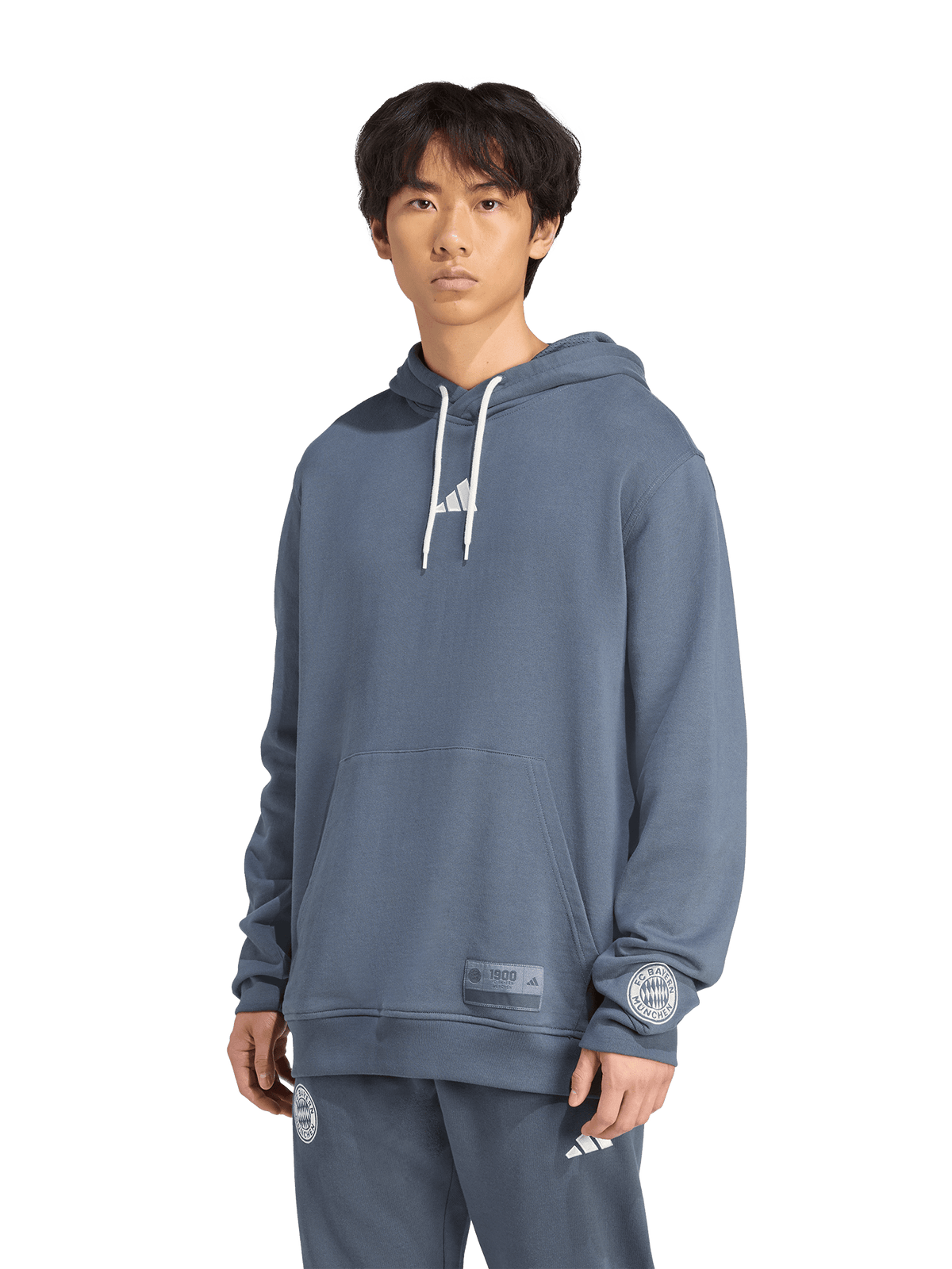 ADIDAS Tuta Bayern Monaco Con Cappuccio Logo Su Manica Piombo