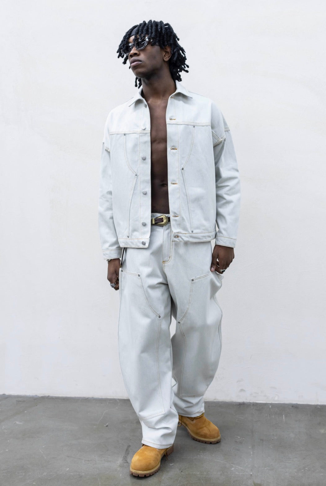 PRESENT DAY Coordinato In Jeans Chiaro Over Size