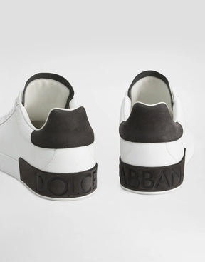 DOLCE & GABBANA Scarpa in pelle di vitello Portofino Bianca e Nera