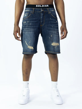 SOLDIER Bermuda Jeans Sabbiato Denim Blu