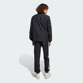 ADIDAS Tuta Microfibra Con Zip Senza Cappuccio Con Strisce Laterali Nera/Bianca