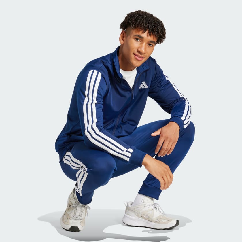 ADIDAS Tuta Acetata Con Zip Senza Cappuccio Blu