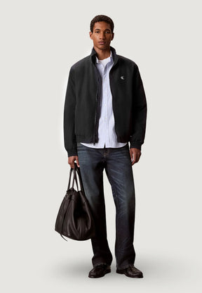 CALVIN KLEIN Giacca In Nylon Con Logo a Contrasto Bianco Nera 26/27