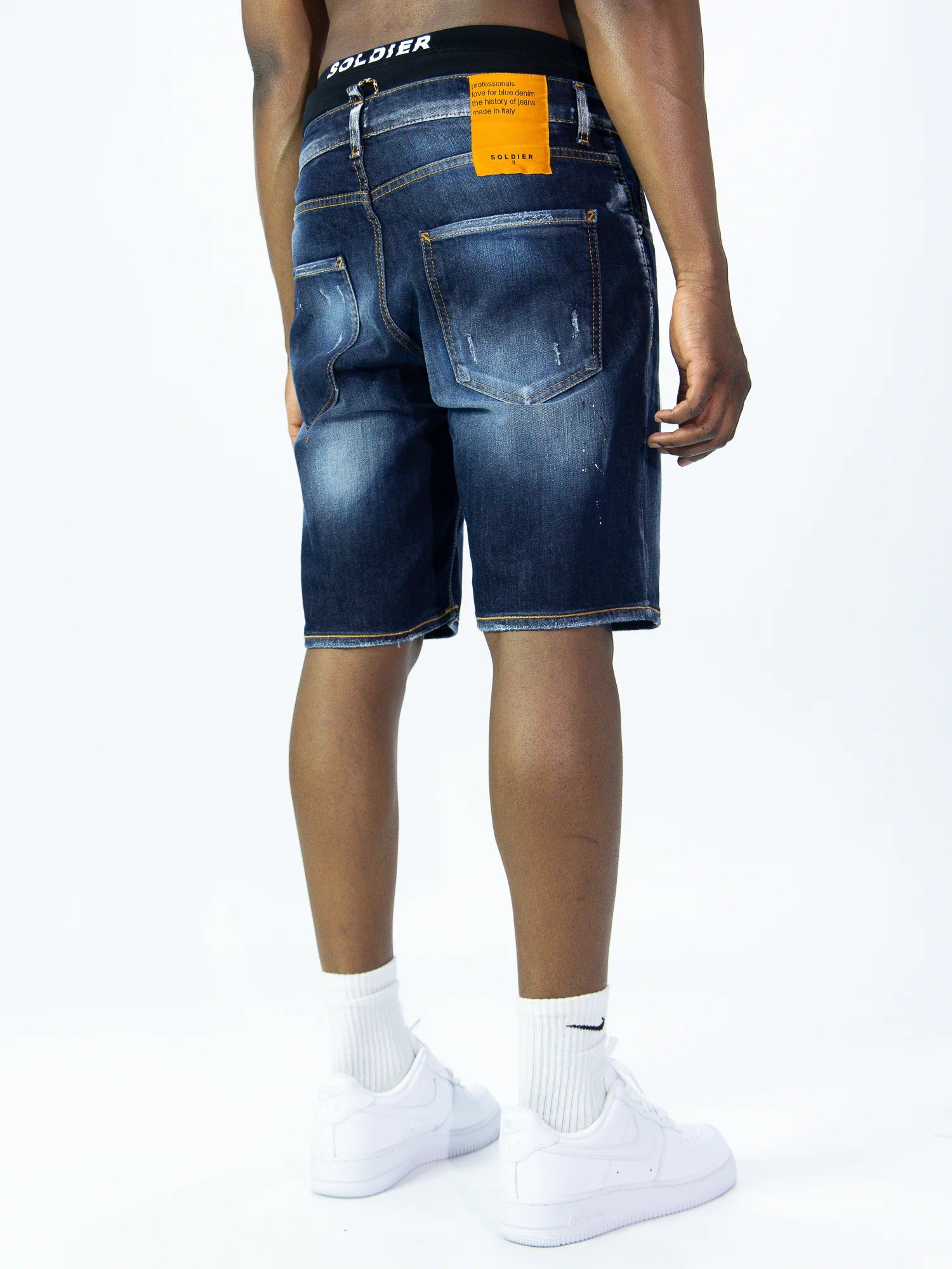 SOLDIER Bermuda Jeans  In Denim Classico Sfumato Blu