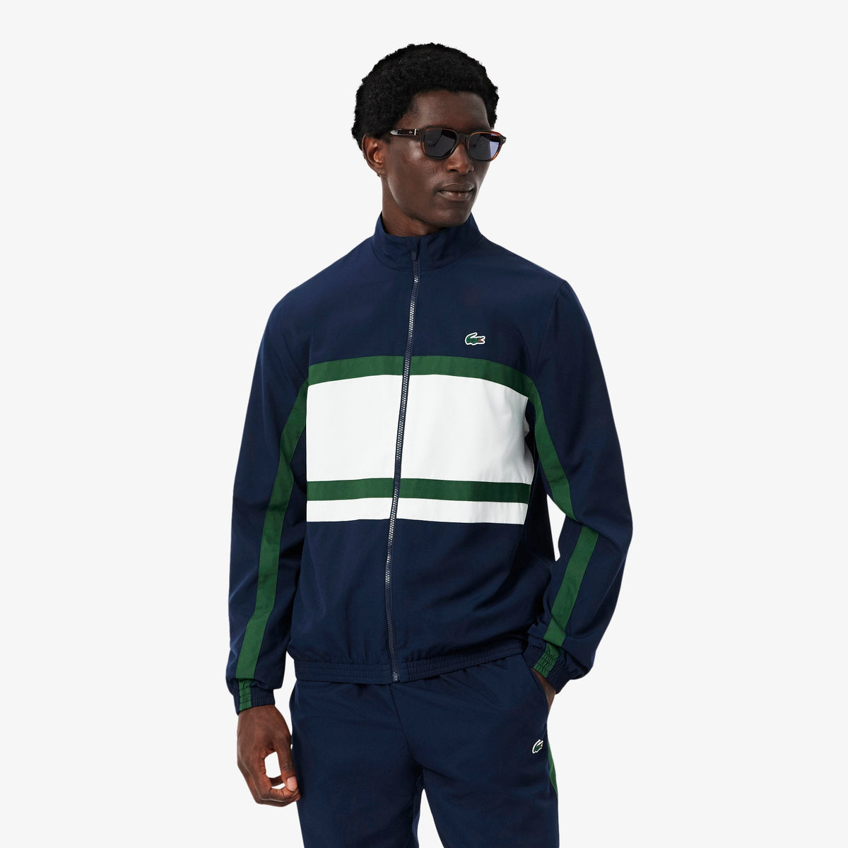 LACOSTE Tuta In Microfibra Logo Retro Blu/Bianca