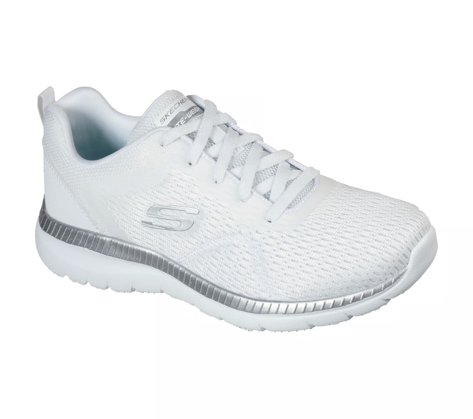 12607 WSL Skechers Bountiful Quick Sneaker Donna Bianco