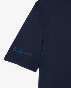 LACOSTE T-Shirt Con Ricamo Sulla Manica Blu