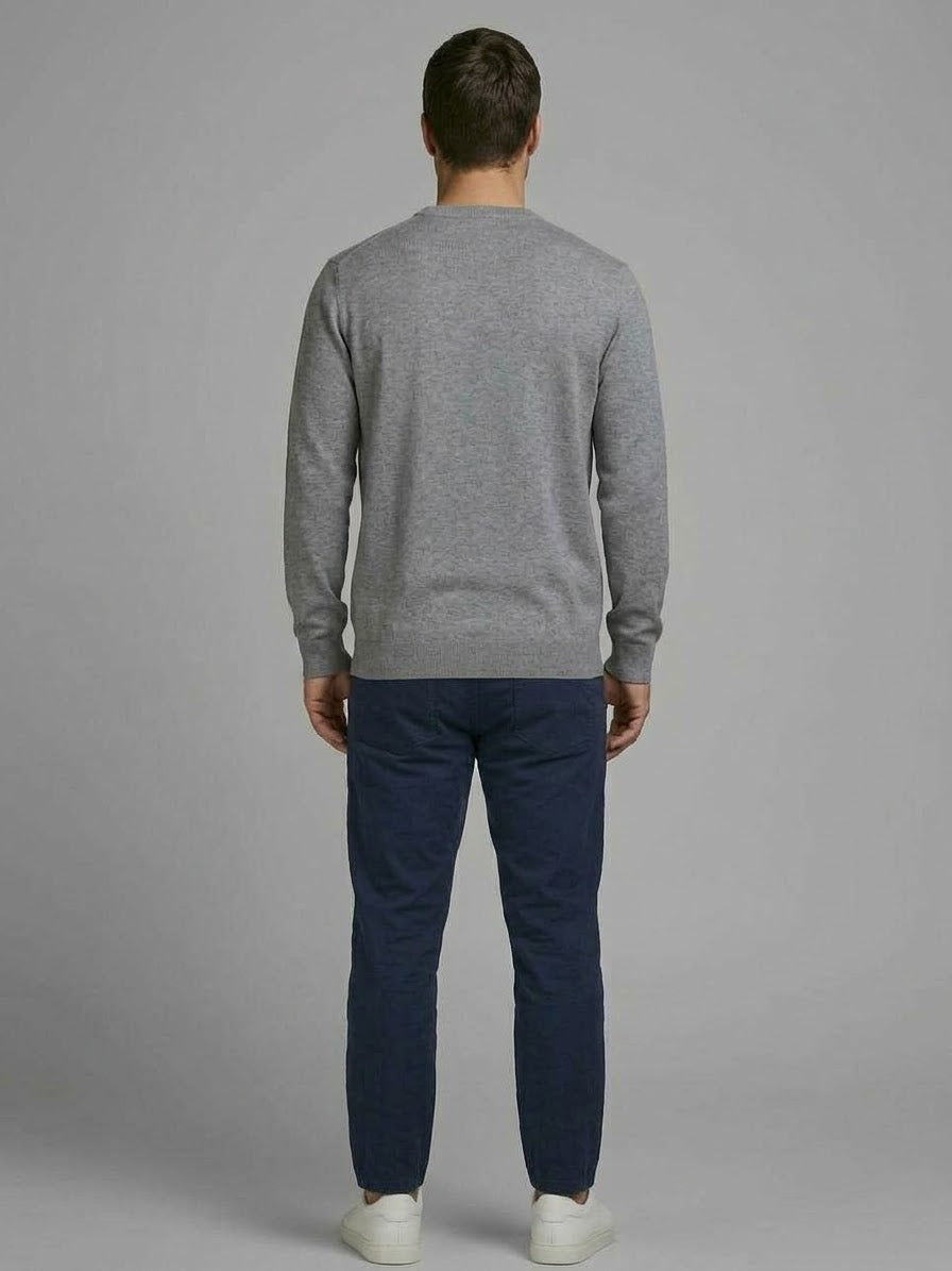 KEYJEY Maglioncino Girocollo Grigio Chiaro