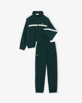 LACOSTE Bambino Tuta Colorblock In Taffeta Verde/Bianco