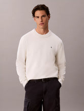 CALVIN KLEIN Maglioncino Bianco Logo Piccolo Nero FW