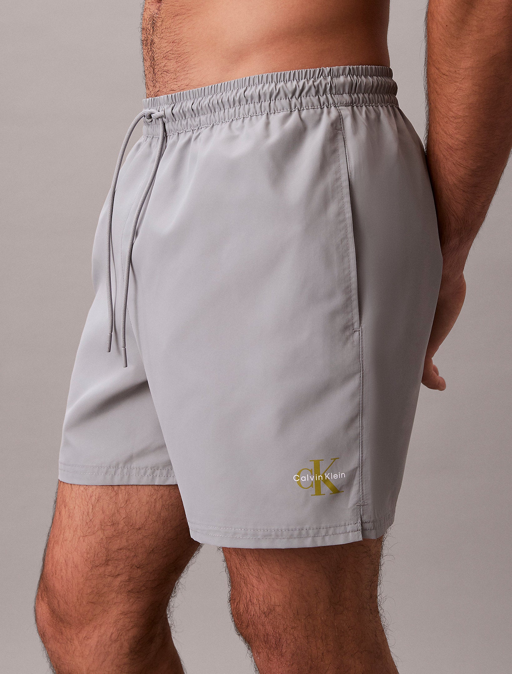 Calvin Klein Costume Da Bagno Con Logo Piccolo Grigio/Oro