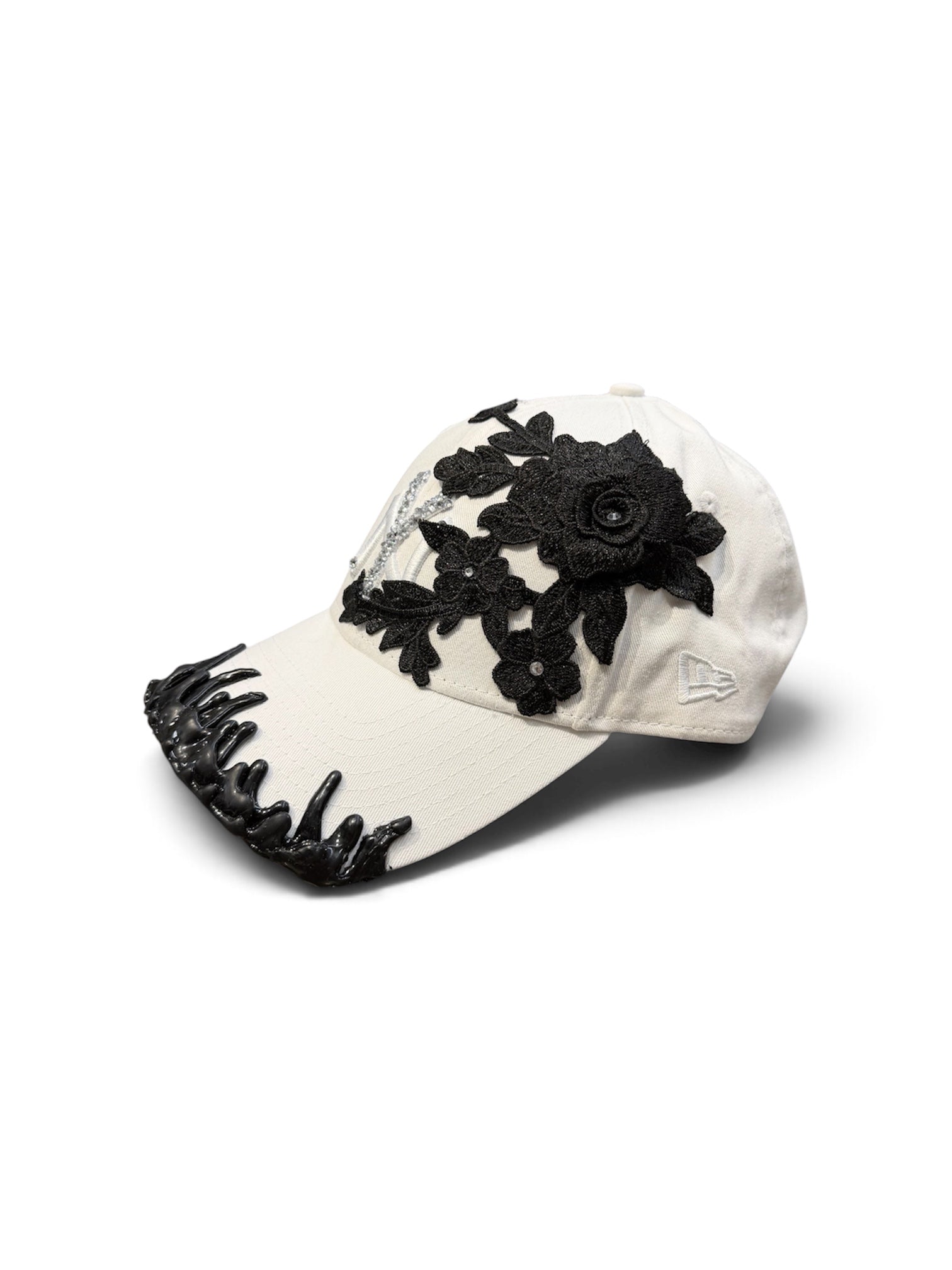New Era NY Cream & Black Rose Lace