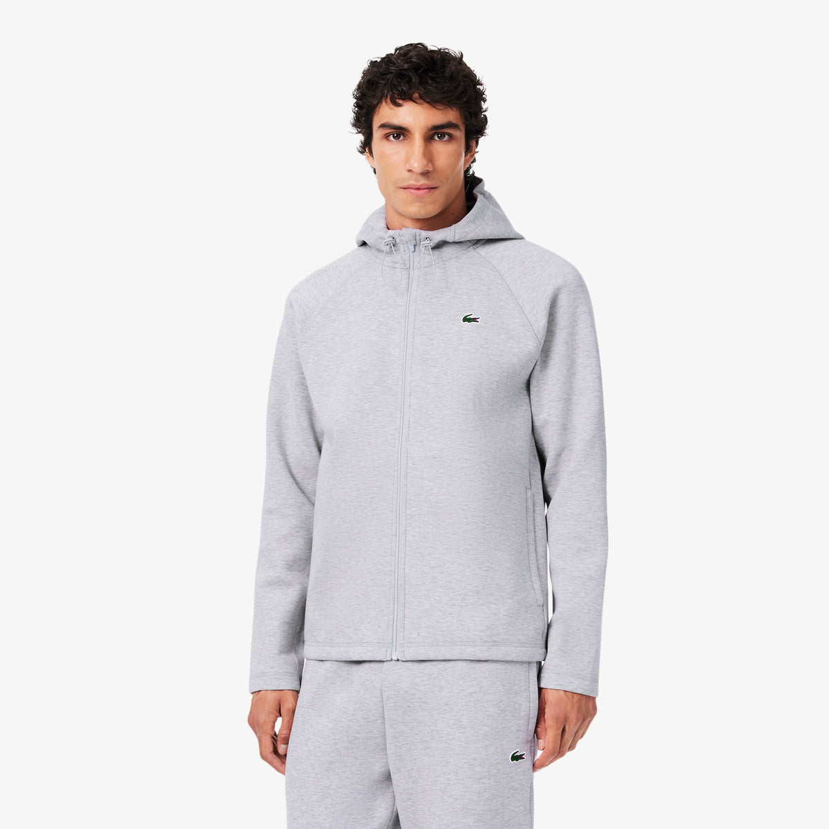 LACOSTE Tuta Completa Interlock Con Zip e Cappuccio Grigia