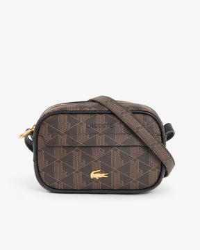 LACOSTE Borsello a Tracolla Monogram The Blend Toni Marrone