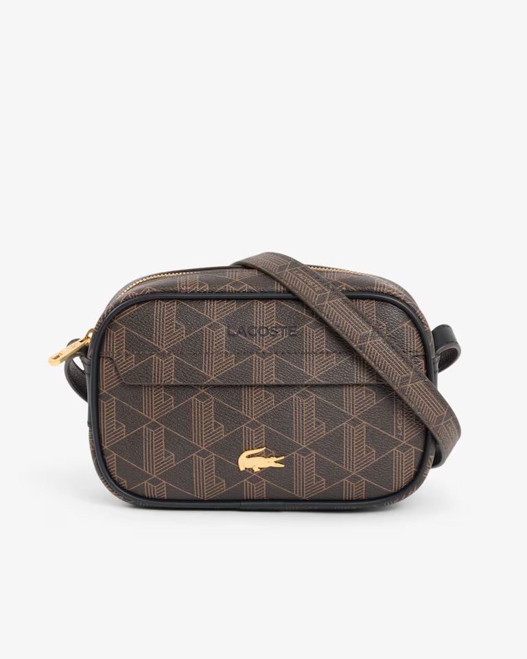LACOSTE Borsello a Tracolla Monogram The Blend Toni Marrone
