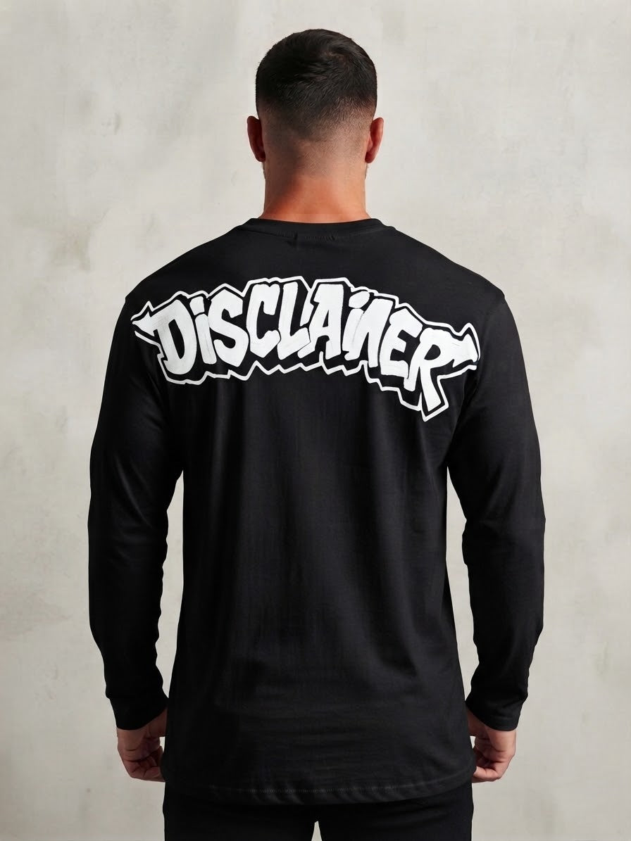 DISCLAIMER Felpa Girocollo Scritta Retro Nero