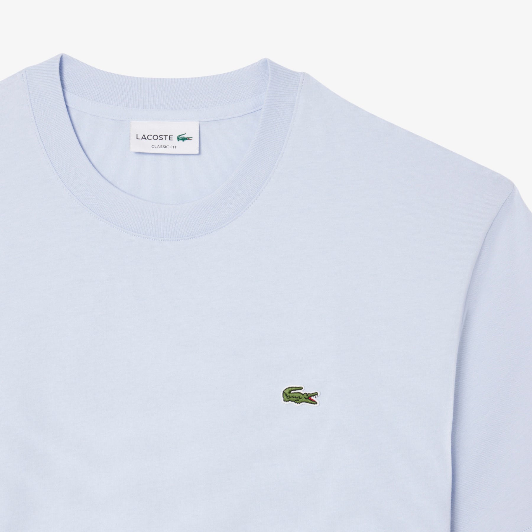 LACOSTE T-Shirt In Cotone Azzurro Chiaro