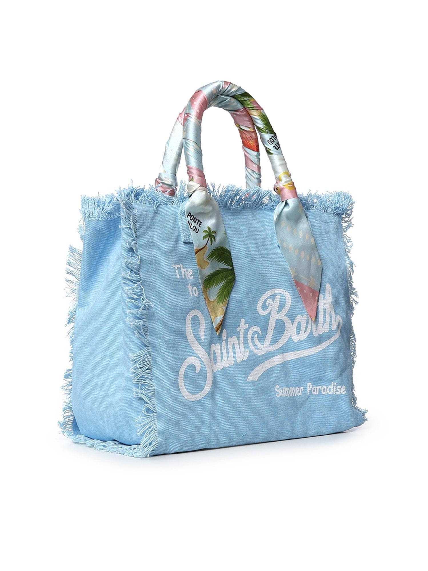 SAINT BARTH Borsa Vanity in canvas con twill removibile
