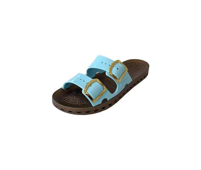 SENSI Ciabatta BAMBINO Suola Marrone Forata PRESTIGIO Celeste