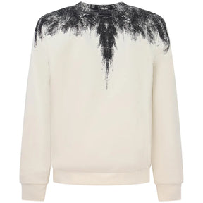 COUNTY OF MILAN Felpa Marcelo Burlon Panna Con Ali Graffito Nere