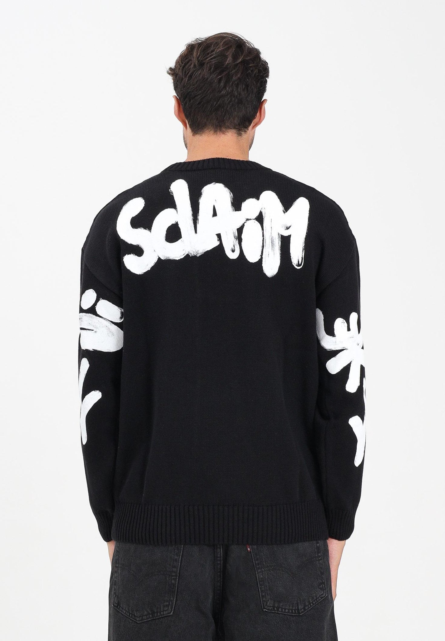 Disclaimer Maglioncino Logo Grande Retro Nero