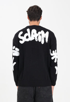 Disclaimer Maglioncino Logo Grande Retro Nero