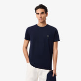 LACOSTE T-Shirt Basic In Cotone Pima Blu