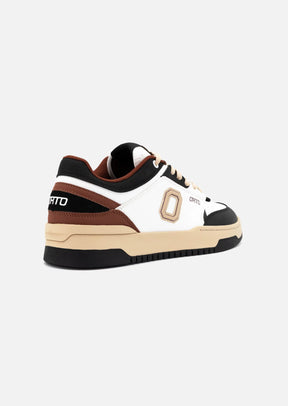 ORTO Sneakers In Pelle Bianca/Nera/Marrone