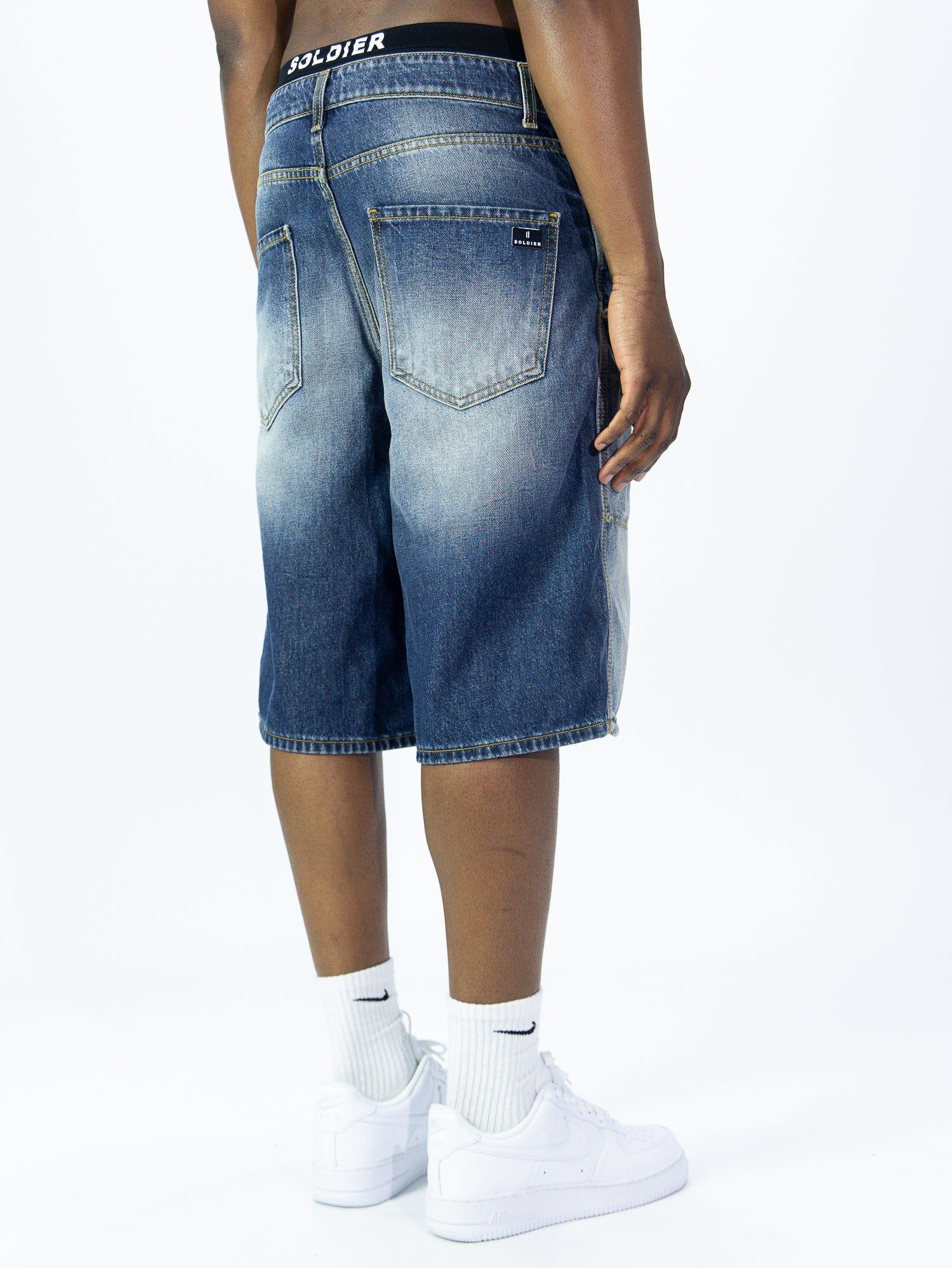 SOLDIER Bermuda Jorts Jeans In Denim Modello Carpenter Blu Scuro